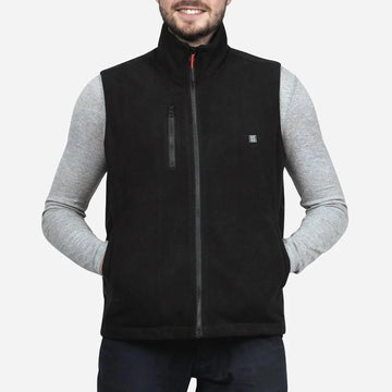 Sleeveless heated fleece with eco-designed battery