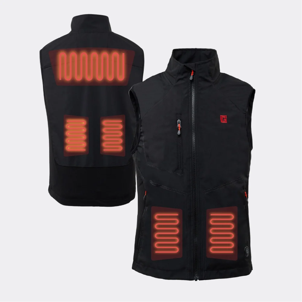 Men's sport heating vest with eco-designed battery